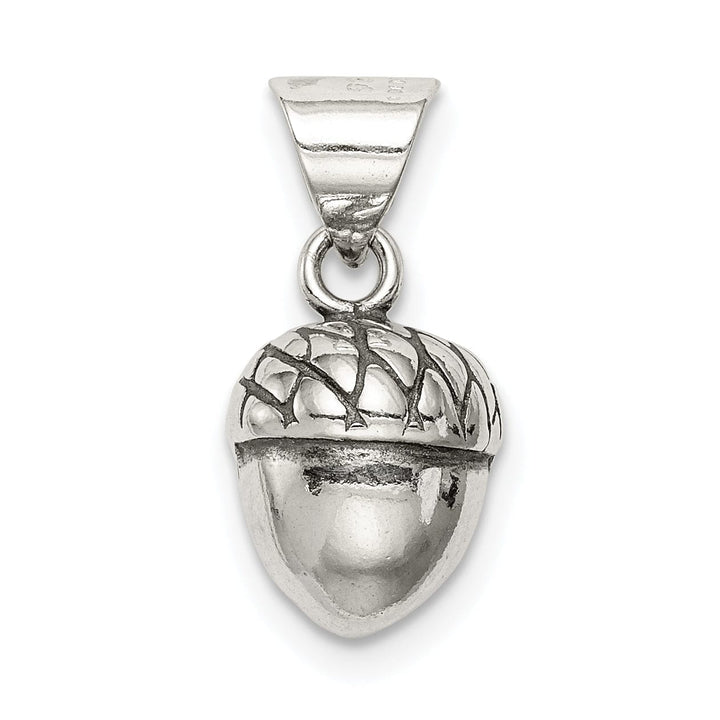 Lovely Rita's Pendants & Charms Sterling Silver Polish Antiqued 3-D Acorn Charm