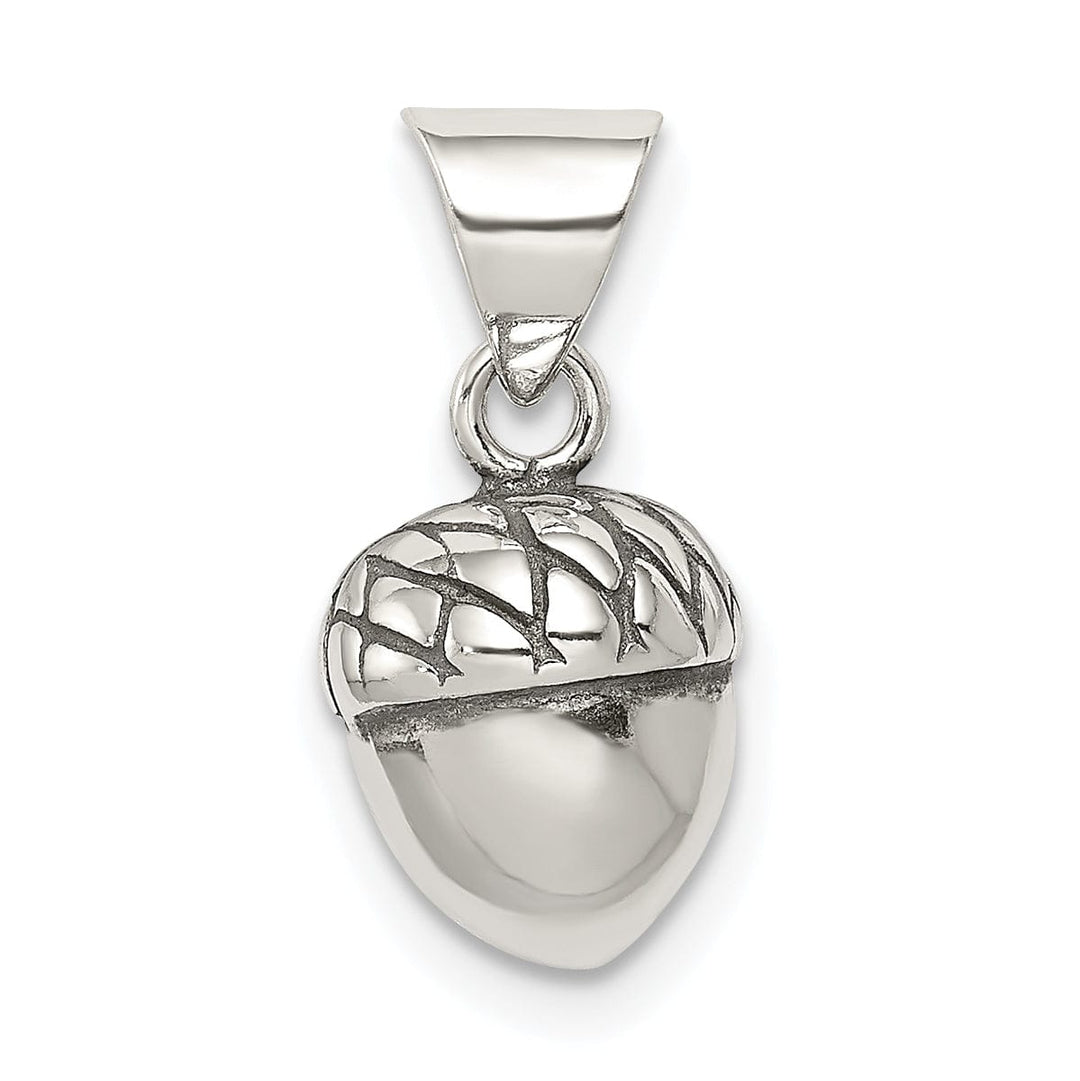 Lovely Rita's Pendants & Charms Sterling Silver Polish Antiqued 3-D Acorn Charm
