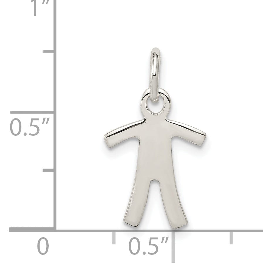 Lovely Rita's Pendants & Charms Sterling Silver Polish Finish Boy Charm Pendant