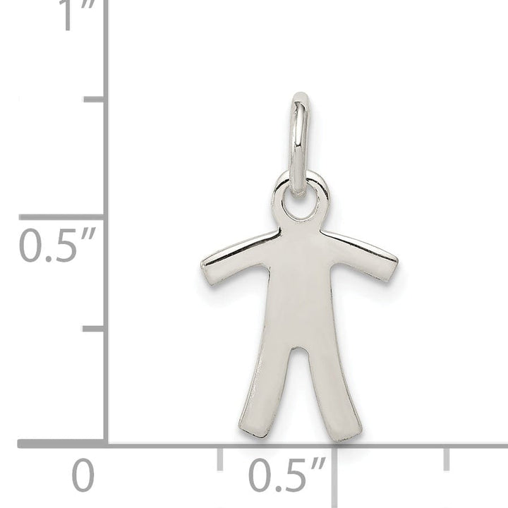 Lovely Rita's Pendants & Charms Sterling Silver Polish Finish Boy Charm Pendant