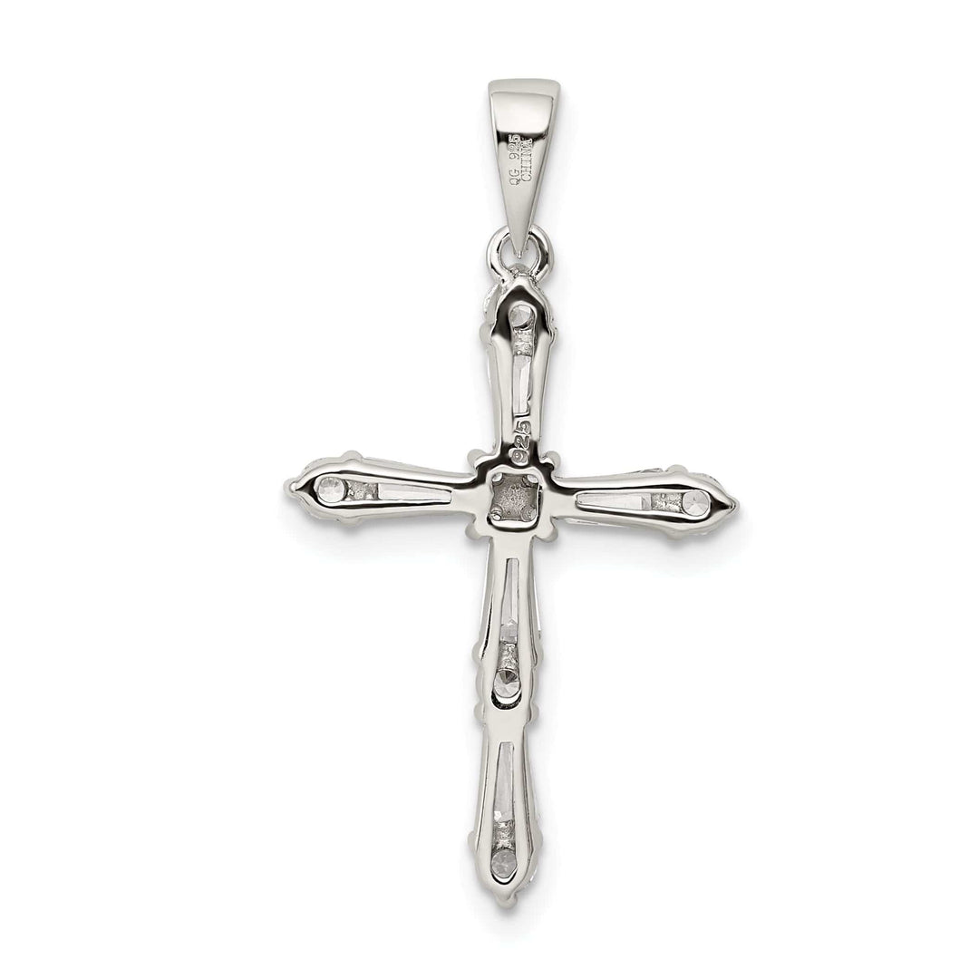 Lovely Rita's Pendants & Charms Sterling Silver Polish Finish C.Z Cross Pendant