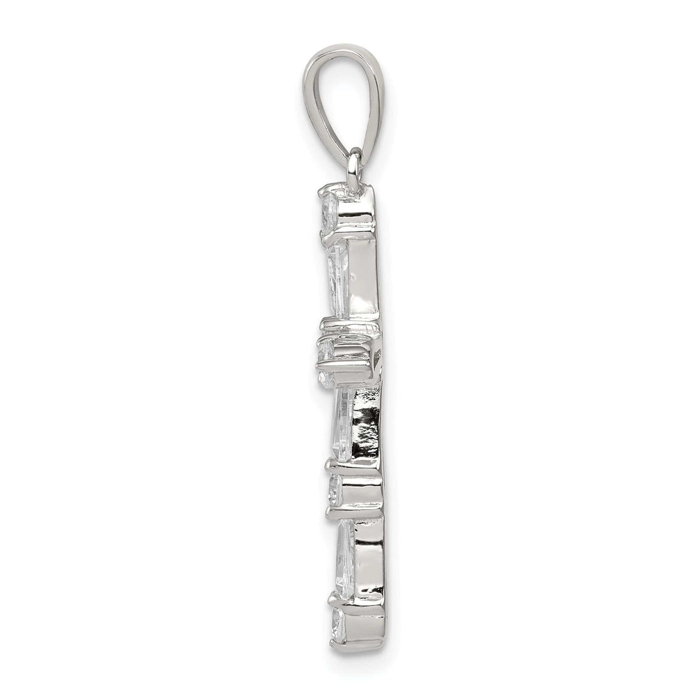 Lovely Rita's Pendants & Charms Sterling Silver Polish Finish C.Z Cross Pendant