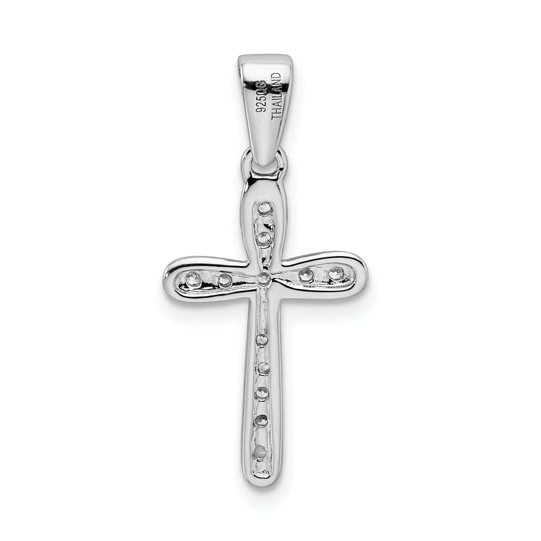 Lovely Rita's Pendants & Charms Sterling Silver Polish Finish C.Z Cross Pendant