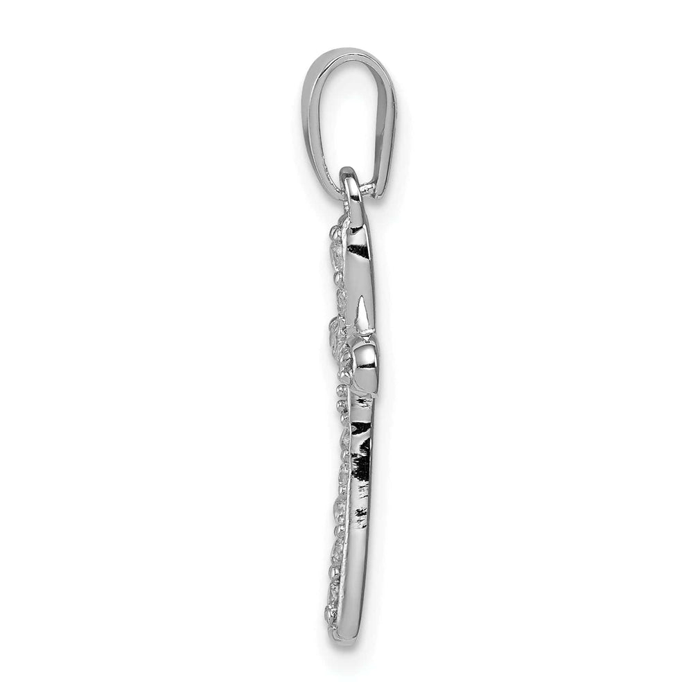 Lovely Rita's Pendants & Charms Sterling Silver Polish Finish C.Z Cross Pendant