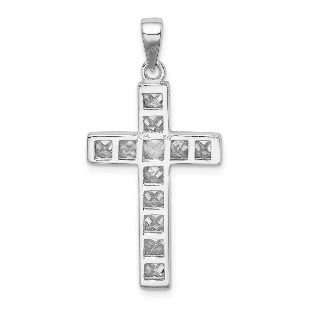 Lovely Rita's Pendants & Charms Sterling Silver Polish Finish C.Z Cross Pendant