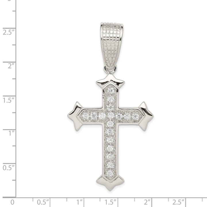 Lovely Rita's Pendants & Charms Sterling Silver Polish Finish C.Z Cross Pendant