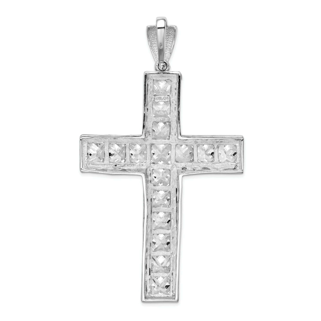 Lovely Rita's Pendants & Charms Sterling Silver Polish Finish C.Z Cross Pendant