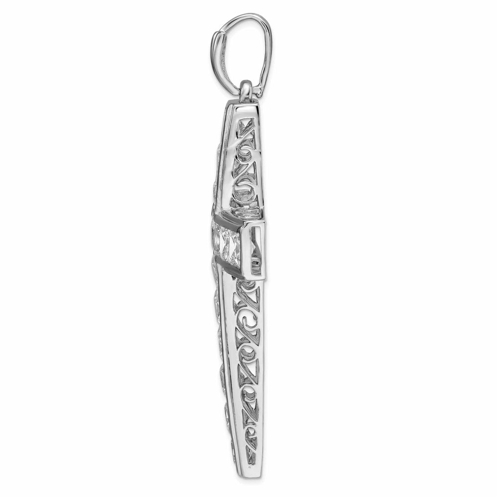 Lovely Rita's Pendants & Charms Sterling Silver Polish Finish C.Z Cross Pendant