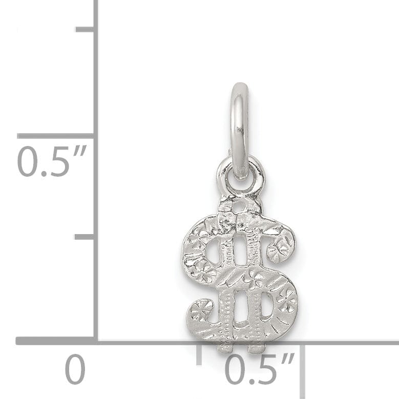 Lovely Rita's Pendants & Charms Sterling Silver Polish Finish Dollar Sign Charm