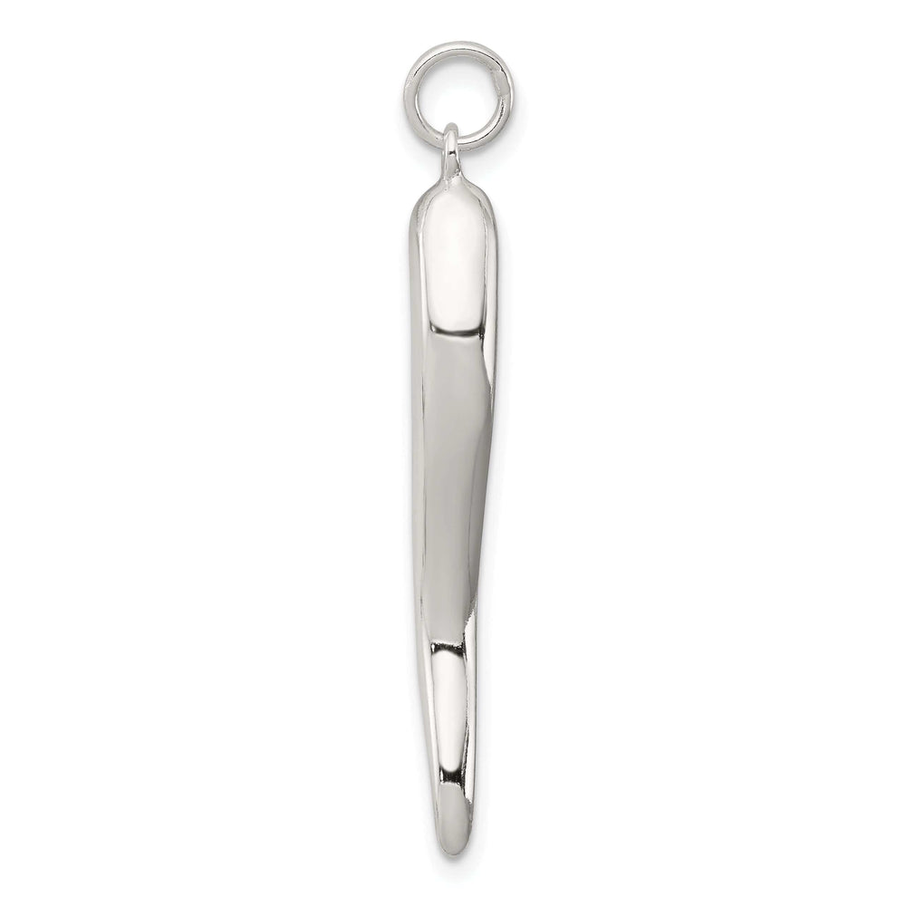 Lovely Rita's Pendants & Charms Sterling Silver Polished 3-D Italian Horn Charm