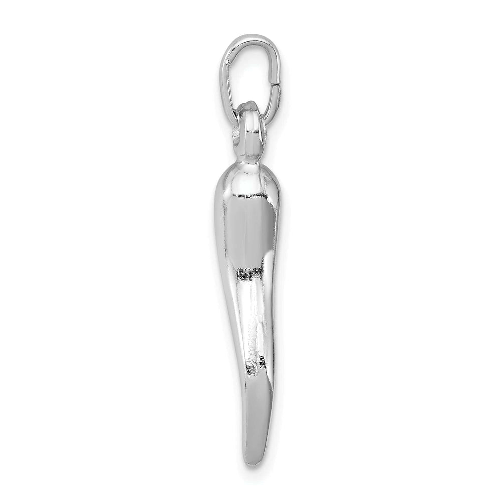 Lovely Rita's Pendants & Charms Sterling Silver Polished 3-D Italian Horn Charm