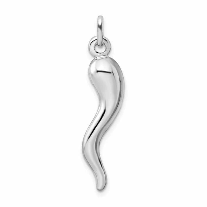 Lovely Rita's Pendants & Charms Sterling Silver Polished 3-D Italian Horn Charm