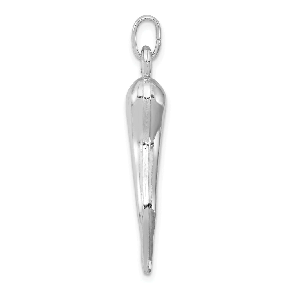 Lovely Rita's Pendants & Charms Sterling Silver Polished 3-D Italian Horn Charm
