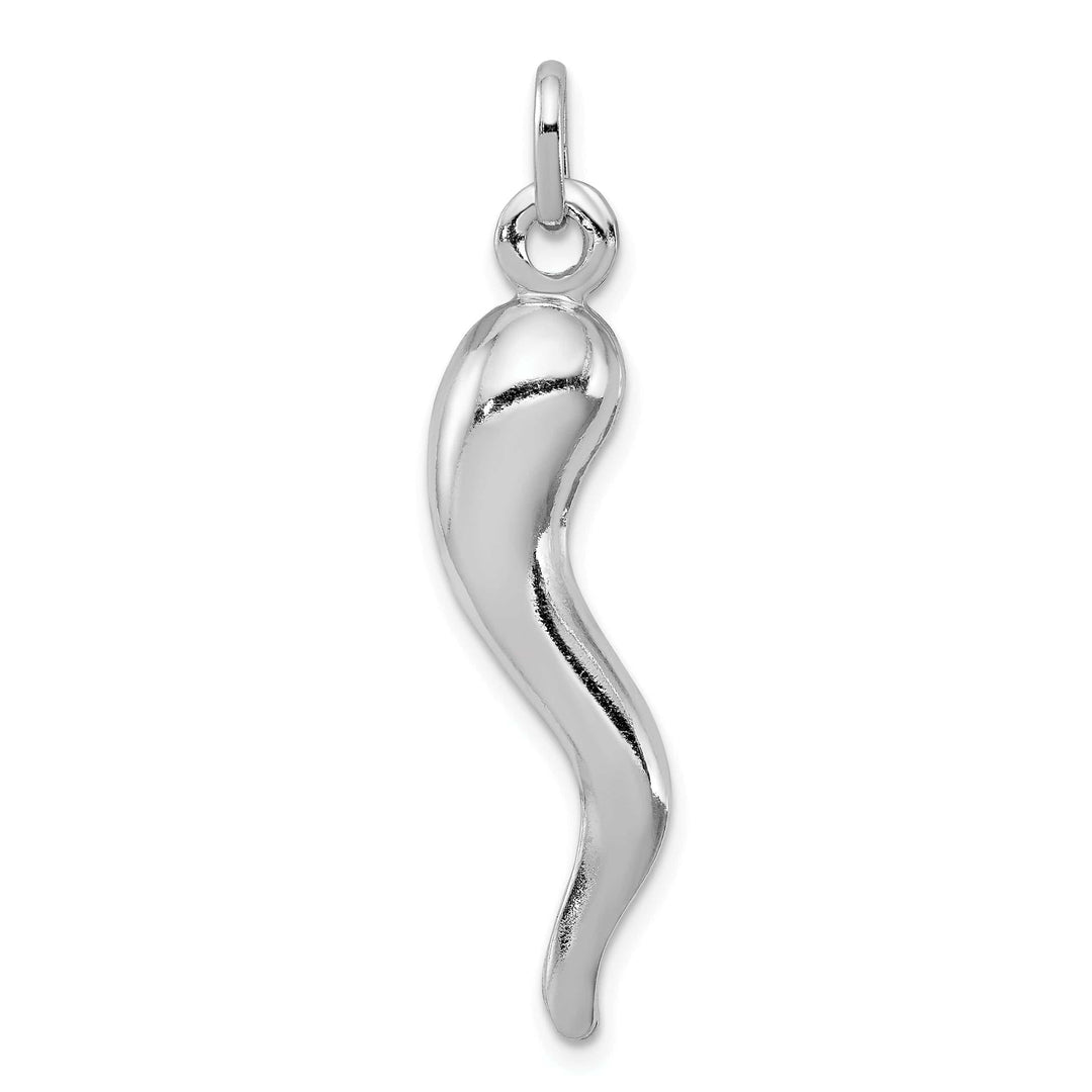 Lovely Rita's Pendants & Charms Sterling Silver Polished 3-D Italian Horn Charm