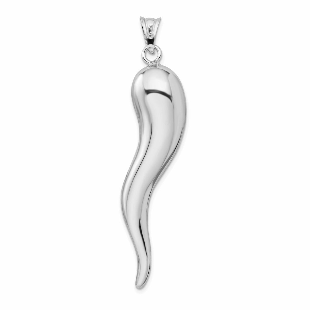 Lovely Rita's Pendants & Charms Sterling Silver Polished 3-D Italian Horn Charm