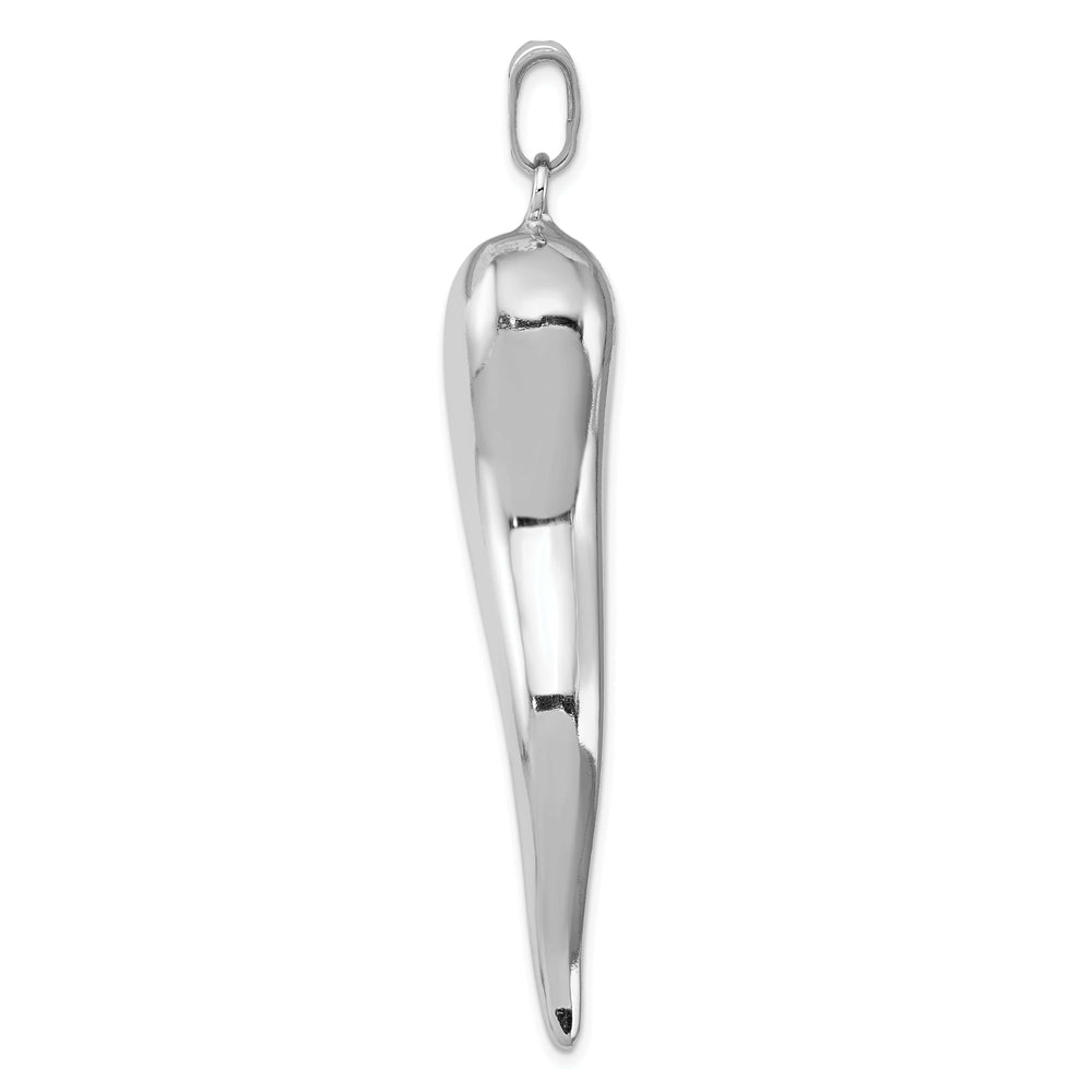 Lovely Rita's Pendants & Charms Sterling Silver Polished 3-D Italian Horn Charm
