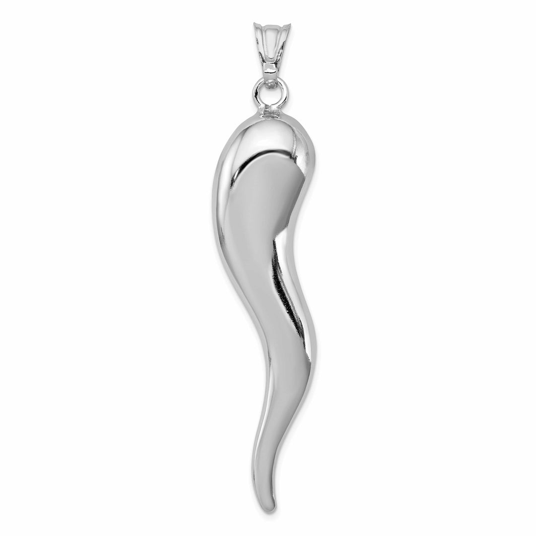 Lovely Rita's Pendants & Charms Sterling Silver Polished 3-D Italian Horn Charm