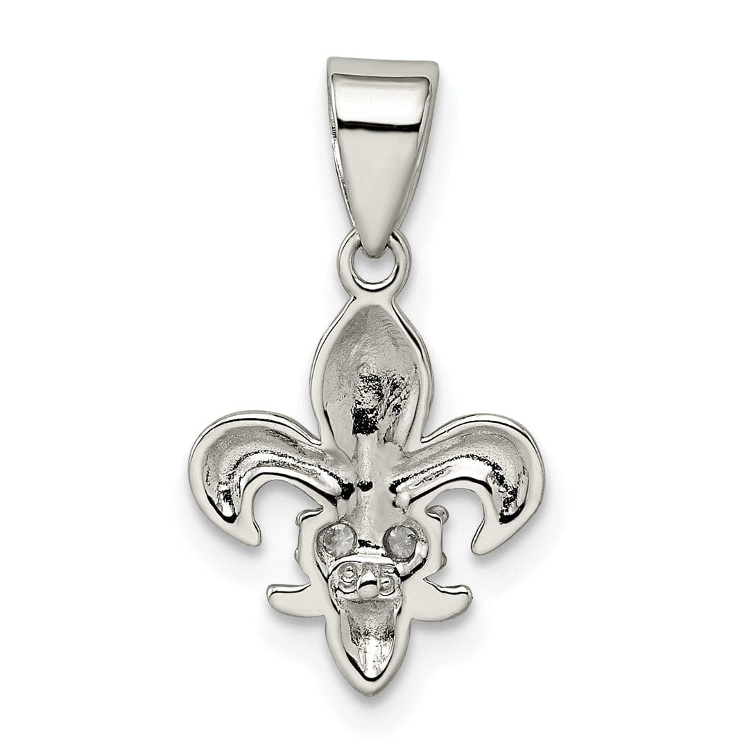 Lovely Rita's Pendants & Charms Sterling Silver Polished C.Z Fleur De Lis Charm
