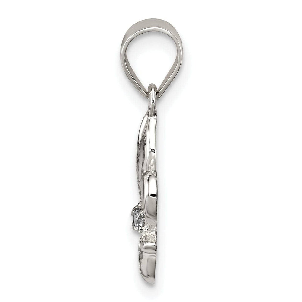 Lovely Rita's Pendants & Charms Sterling Silver Polished C.Z Fleur De Lis Charm