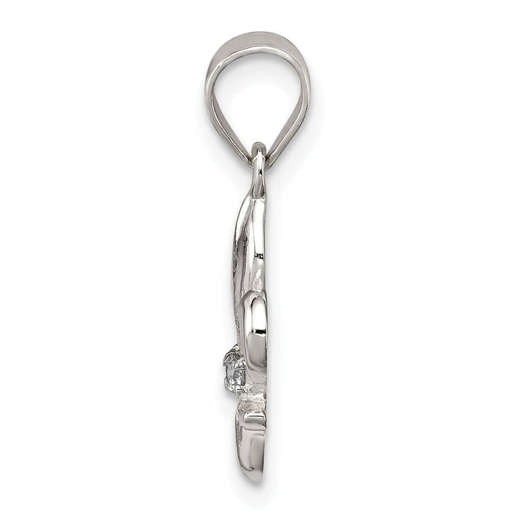 Lovely Rita's Pendants & Charms Sterling Silver Polished C.Z Fleur De Lis Charm