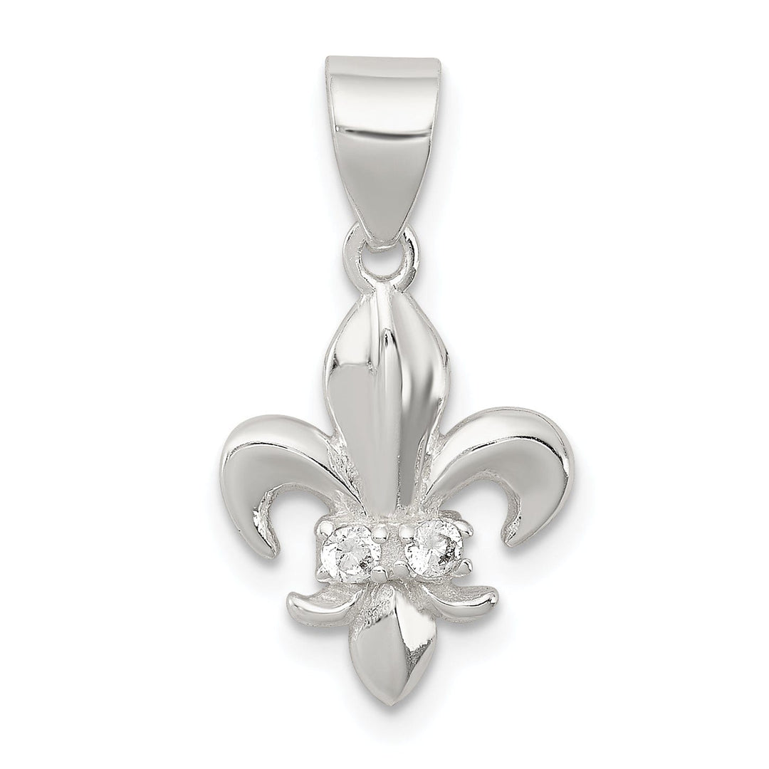 Lovely Rita's Pendants & Charms Sterling Silver Polished C.Z Fleur De Lis Charm