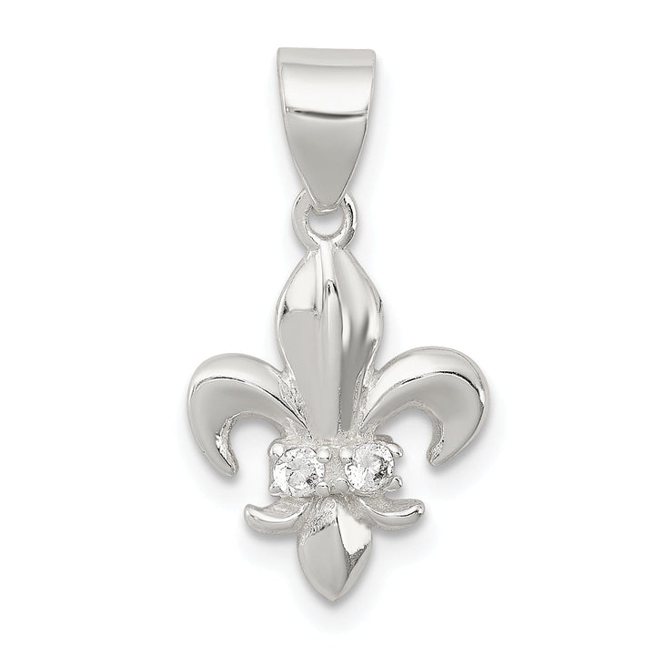 Lovely Rita's Pendants & Charms Sterling Silver Polished C.Z Fleur De Lis Charm