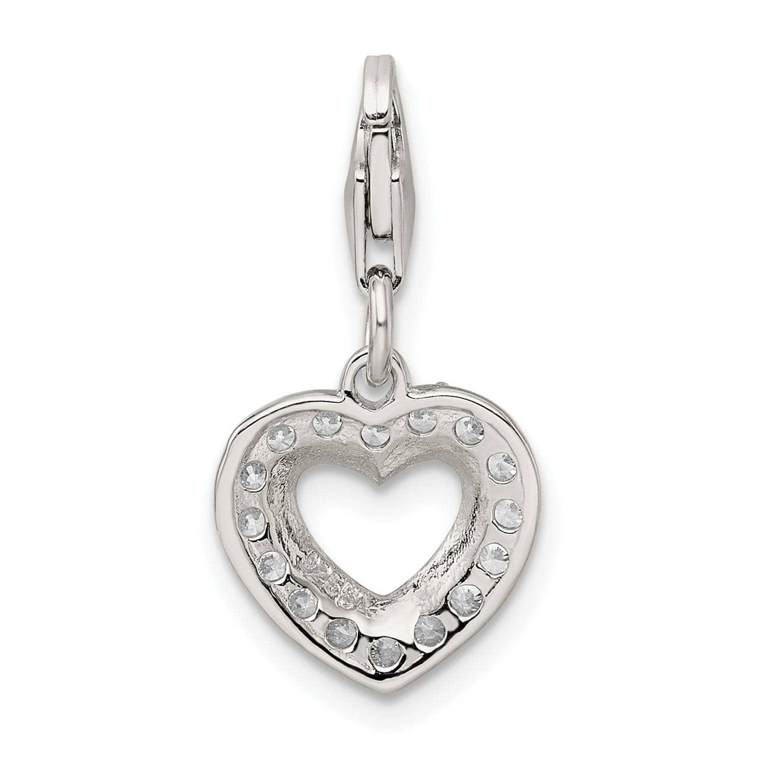 Lovely Rita's Pendants & Charms Sterling Silver Polished C.Z Open Heart Charm