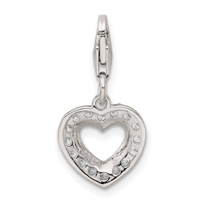 Lovely Rita's Pendants & Charms Sterling Silver Polished C.Z Open Heart Charm