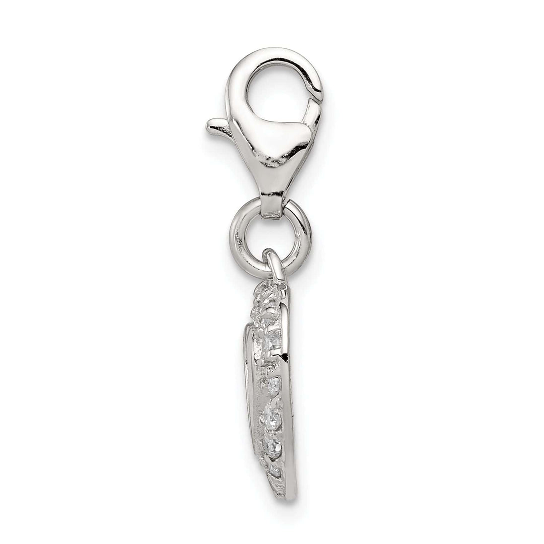 Lovely Rita's Pendants & Charms Sterling Silver Polished C.Z Open Heart Charm