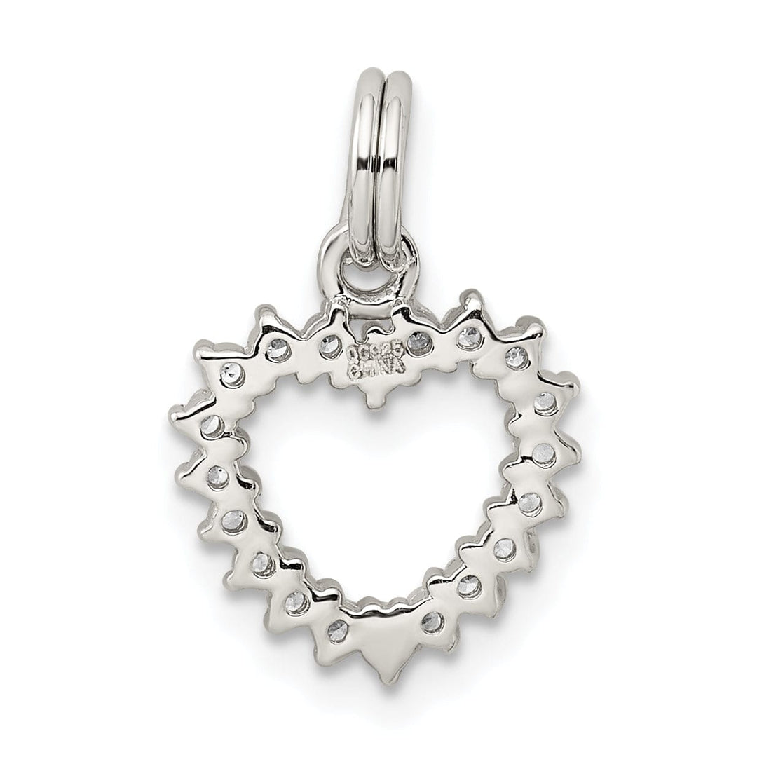 Lovely Rita's Pendants & Charms Sterling Silver Polished C.Z Open Heart Charm