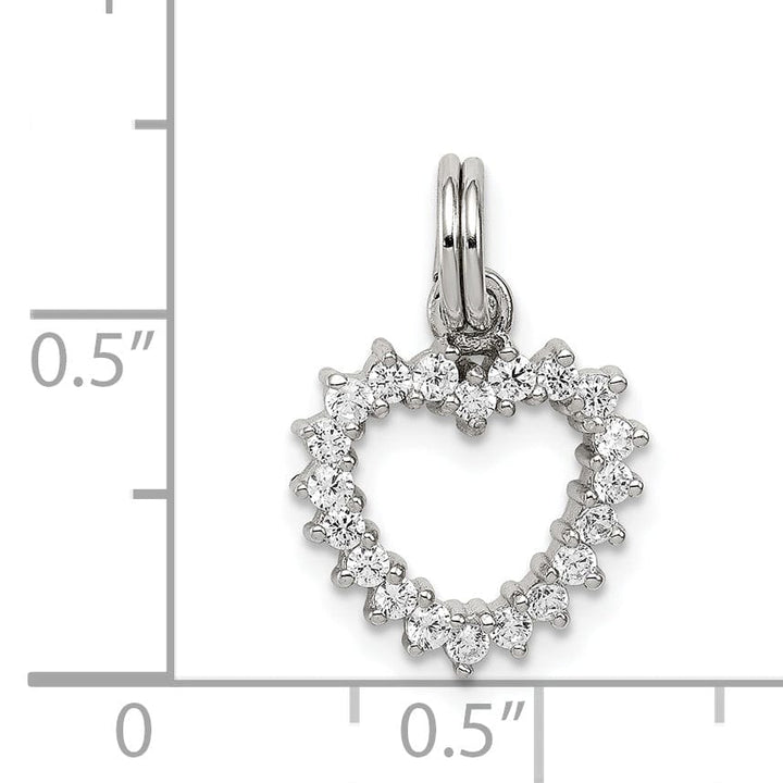 Lovely Rita's Pendants & Charms Sterling Silver Polished C.Z Open Heart Charm