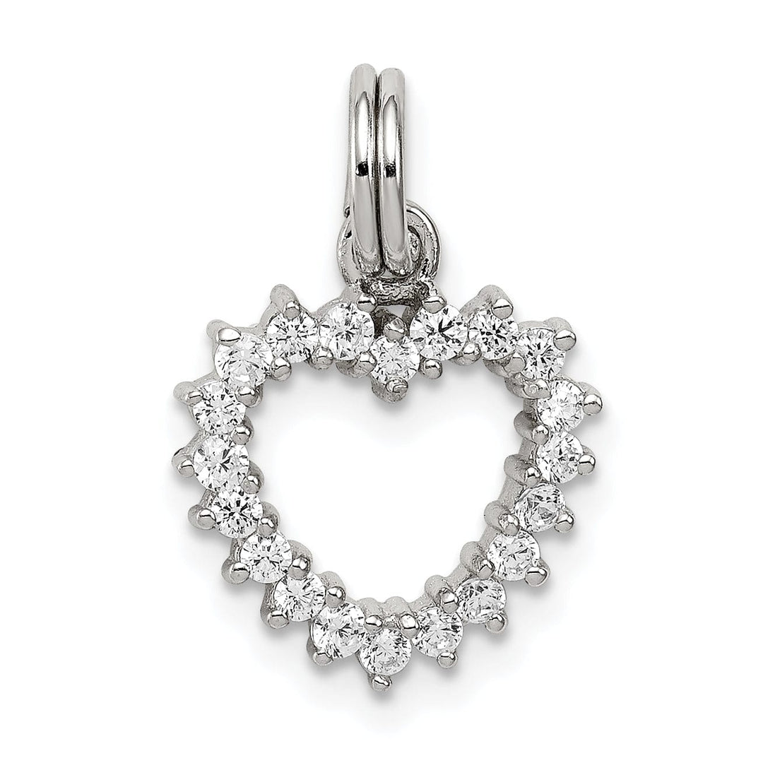 Lovely Rita's Pendants & Charms Sterling Silver Polished C.Z Open Heart Charm