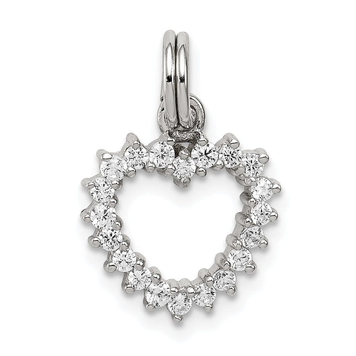 Lovely Rita's Pendants & Charms Sterling Silver Polished C.Z Open Heart Charm