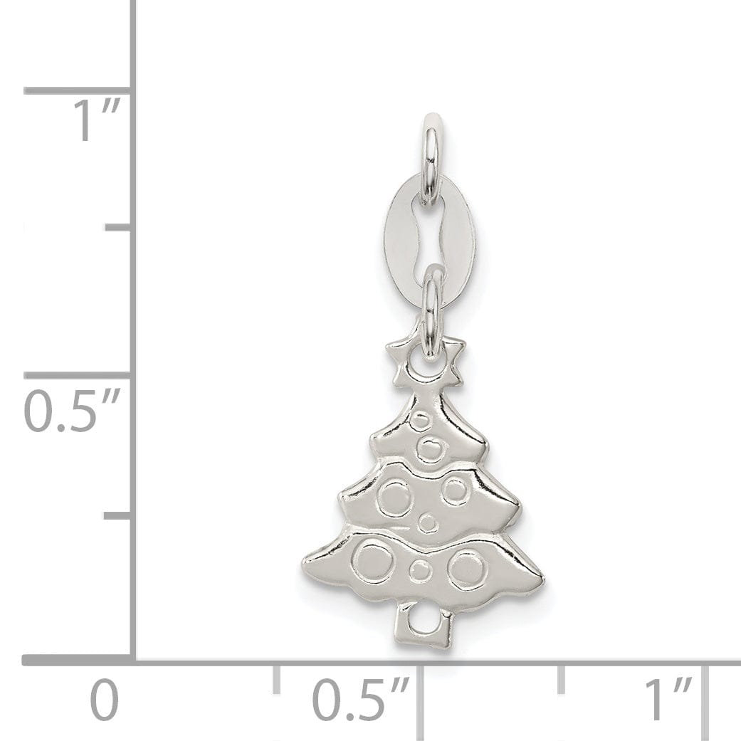 Lovely Rita's Pendants & Charms Sterling Silver Polished Christmas Tree Charm