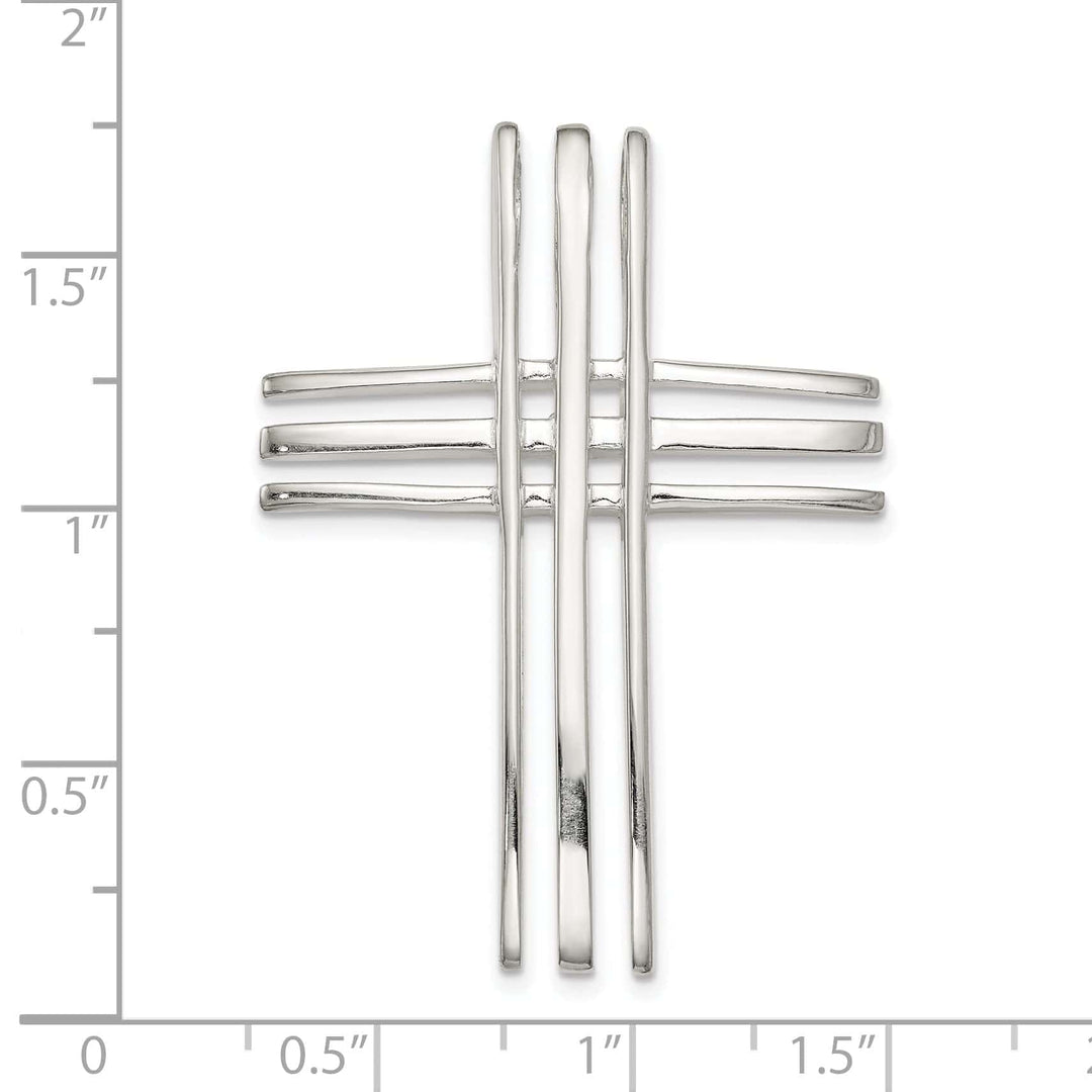 Lovely Rita's Pendants & Charms Sterling Silver Polished Cross Chain Slide