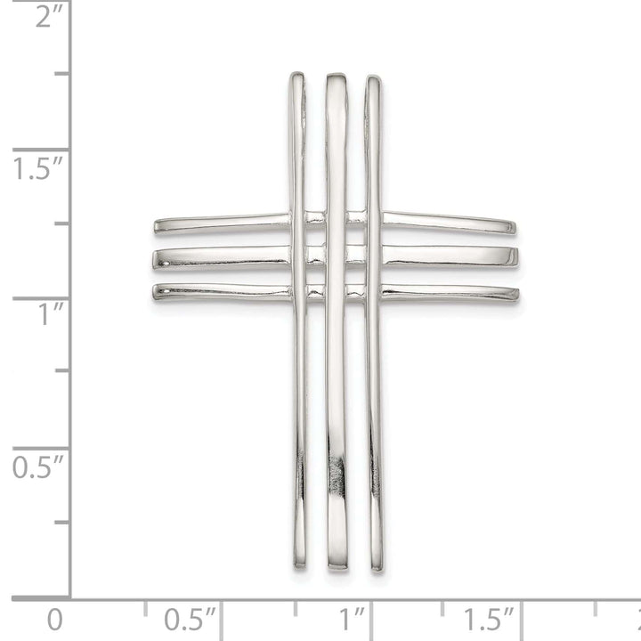 Lovely Rita's Pendants & Charms Sterling Silver Polished Cross Chain Slide