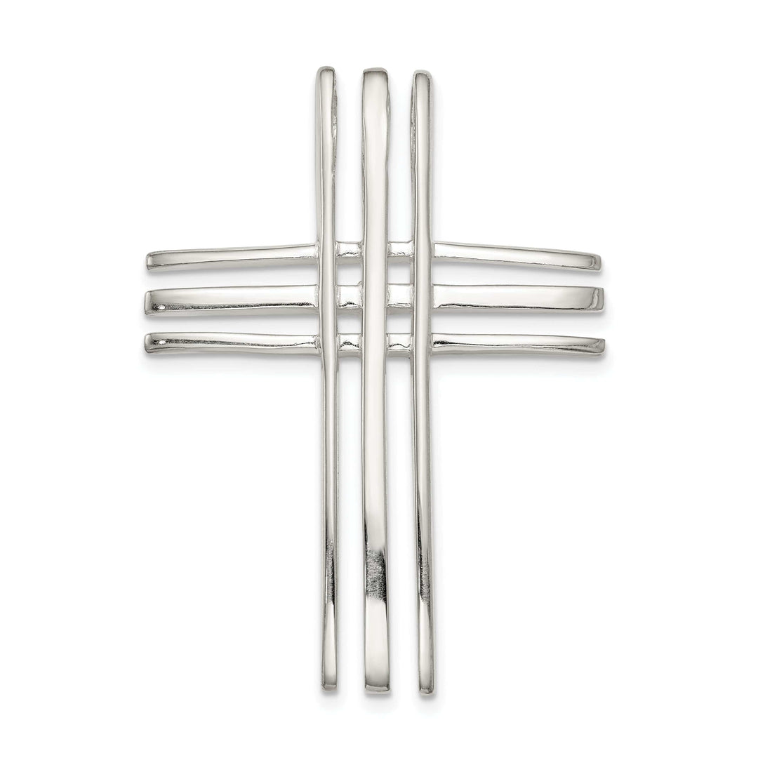 Lovely Rita's Pendants & Charms Sterling Silver Polished Cross Chain Slide