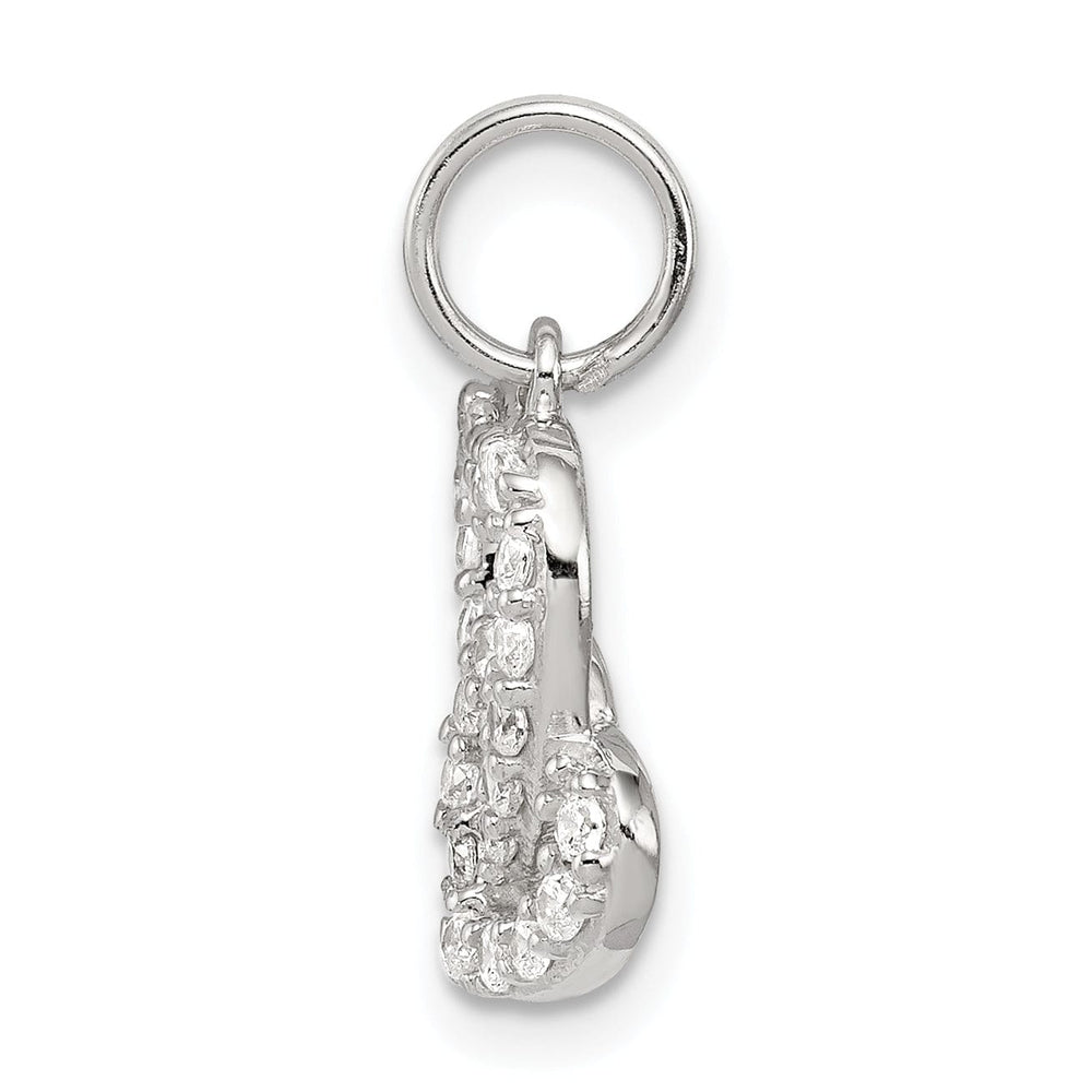 Lovely Rita's Pendants & Charms Sterling Silver Polished CZ Double Heart Charm