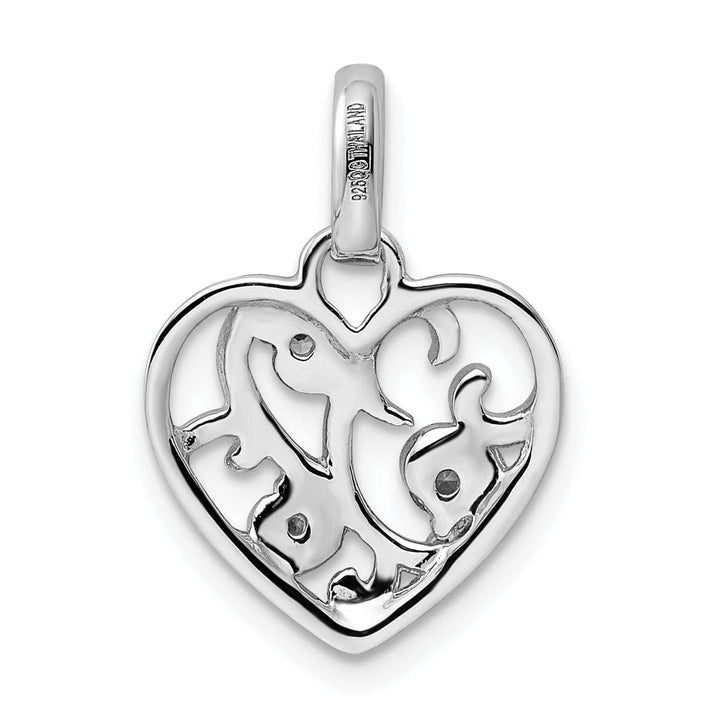 Lovely Rita's Pendants & Charms Sterling Silver Polished CZ Open Heart Pendant