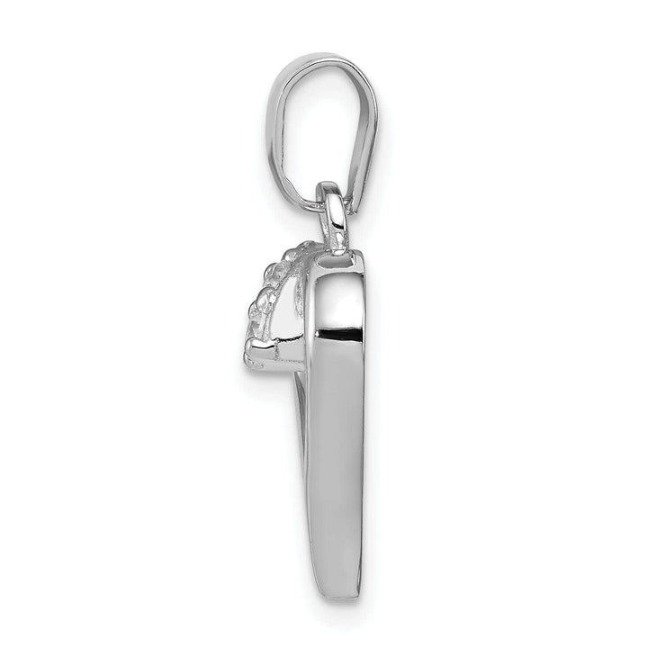 Lovely Rita's Pendants & Charms Sterling Silver Polished CZ Open Heart Pendant