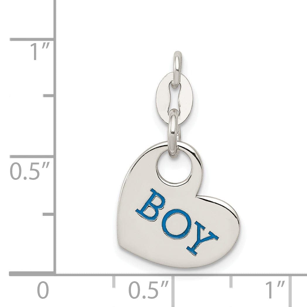 Lovely Rita's Pendants & Charms Sterling Silver Polished Enamel Boy Charm