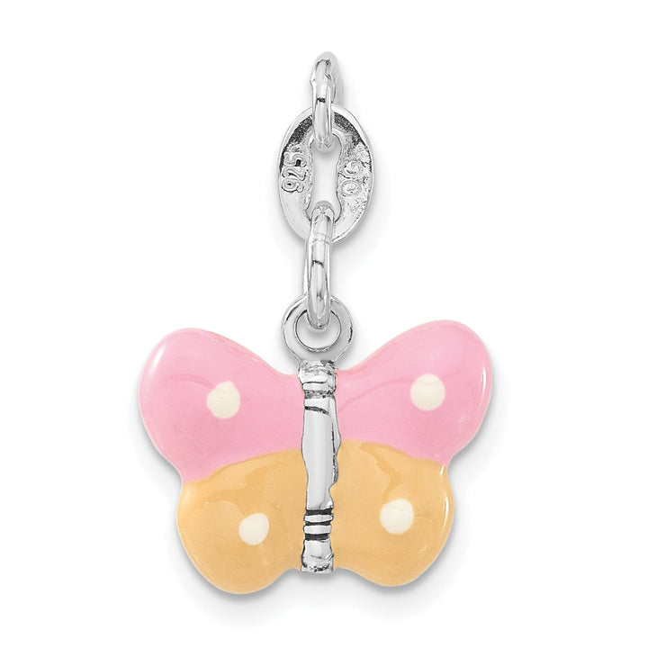Lovely Rita's Pendants & Charms Sterling Silver Polished Enamel Butterfly Charm