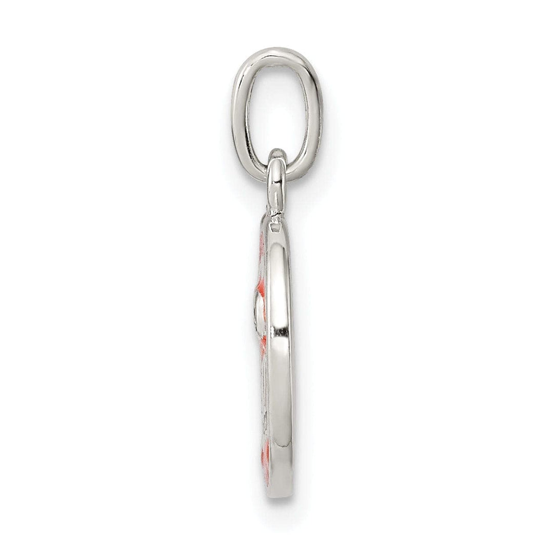Lovely Rita's Pendants & Charms Sterling Silver Polished Enamel Pumpkin Pendant