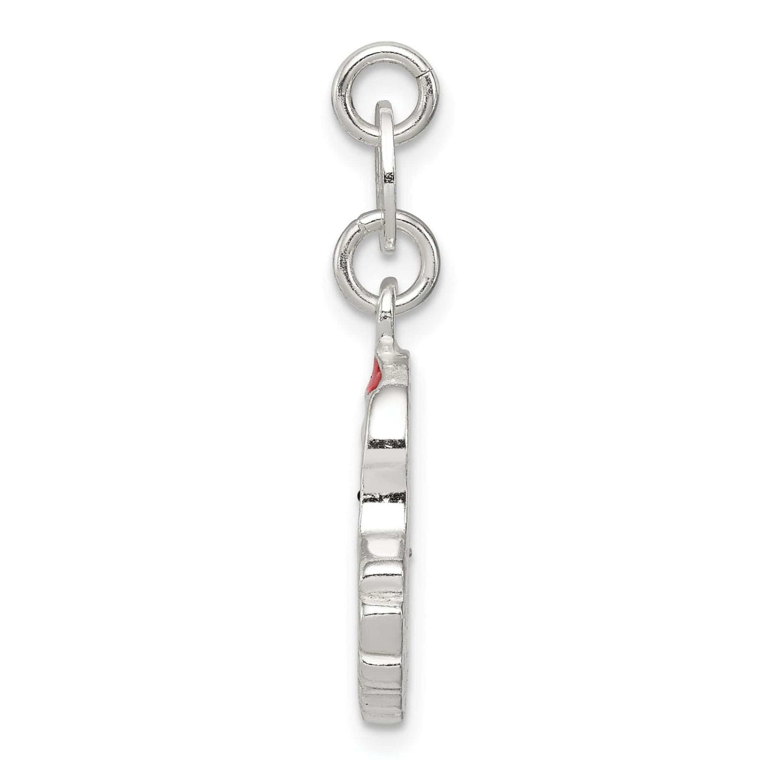Lovely Rita's Pendants & Charms Sterling Silver Polished Enamel Santa Pendant