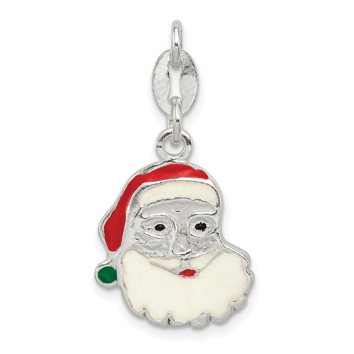 Lovely Rita's Pendants & Charms Sterling Silver Polished Enamel Santa Pendant