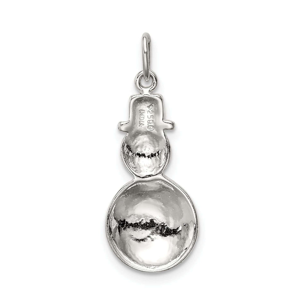Lovely Rita's Pendants & Charms Sterling Silver Polished Enamel Snowman Pendant