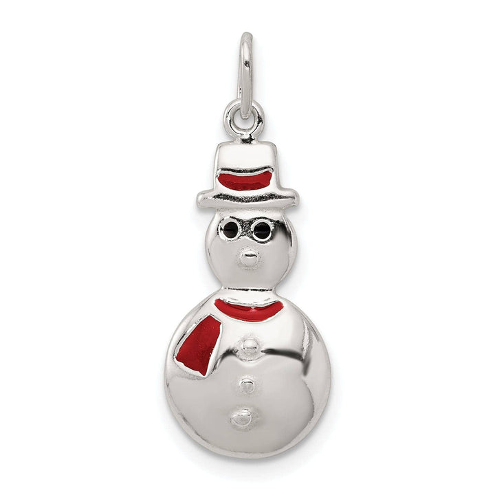 Lovely Rita's Pendants & Charms Sterling Silver Polished Enamel Snowman Pendant