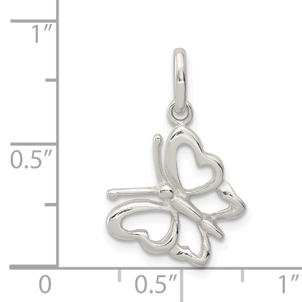 Lovely Rita's Pendants & Charms Sterling Silver Polished Finish Butterfly Charm