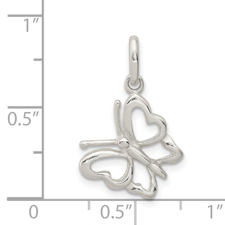 Lovely Rita's Pendants & Charms Sterling Silver Polished Finish Butterfly Charm