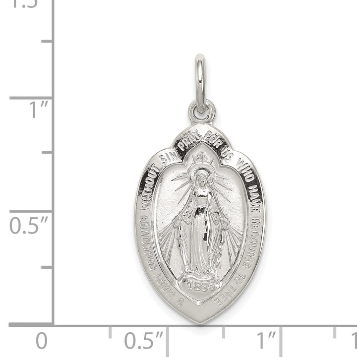 Lovely Rita's Pendants & Charms Sterling Silver Polished Finish Miraculous Medal Pendant